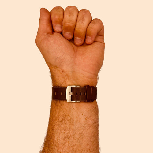 brown-silver-buckle-ticwatch-e2-watch-straps-nz-leather-watch-bands-aus