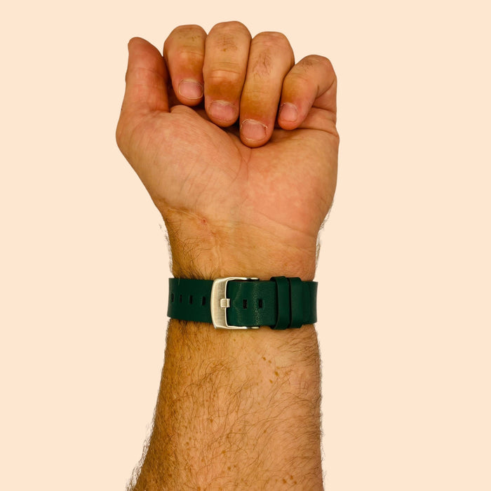 green-silver-buckle-huawei-watch-4-pro-watch-straps-nz-leather-watch-bands-aus