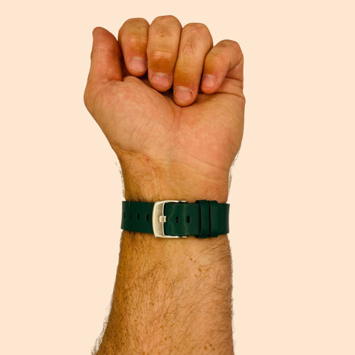 green-silver-buckle-garmin-fenix-6-watch-straps-nz-leather-watch-bands-aus