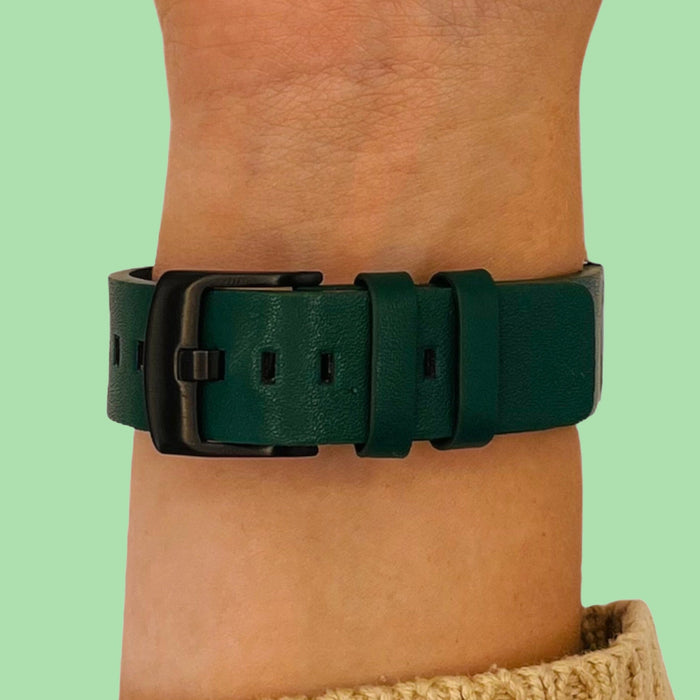 green-black-buckle-fitbit-charge-5-watch-straps-nz-leather-watch-bands-aus