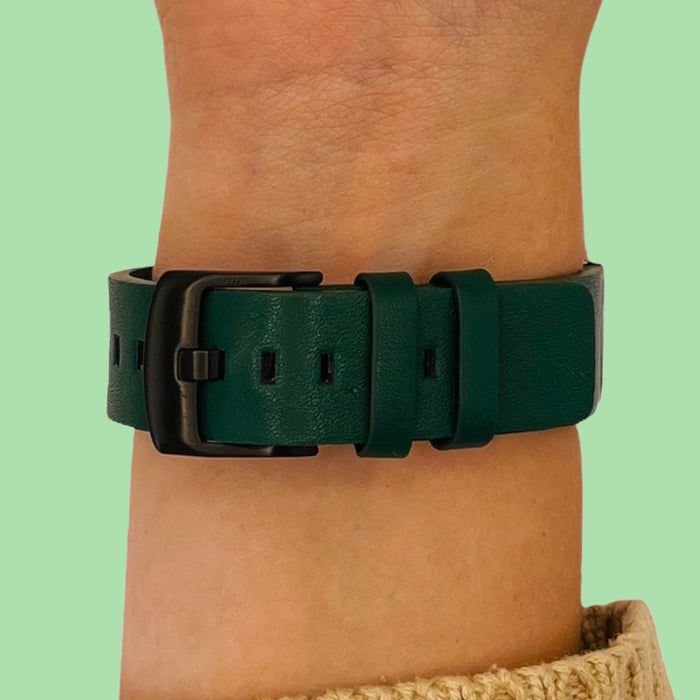 green-black-buckle-fitbit-charge-6-watch-straps-nz-leather-watch-bands-aus