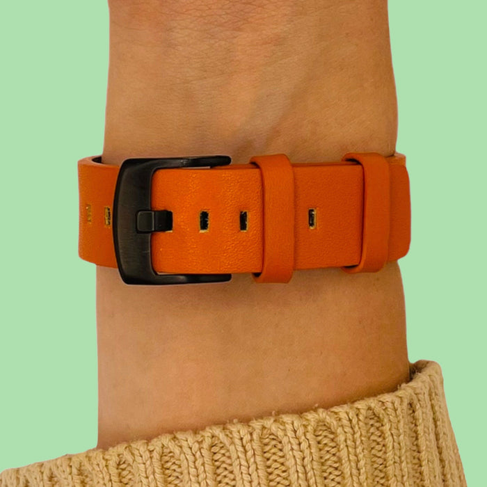 orange-black-buckle-garmin-venu-watch-straps-nz-leather-watch-bands-aus