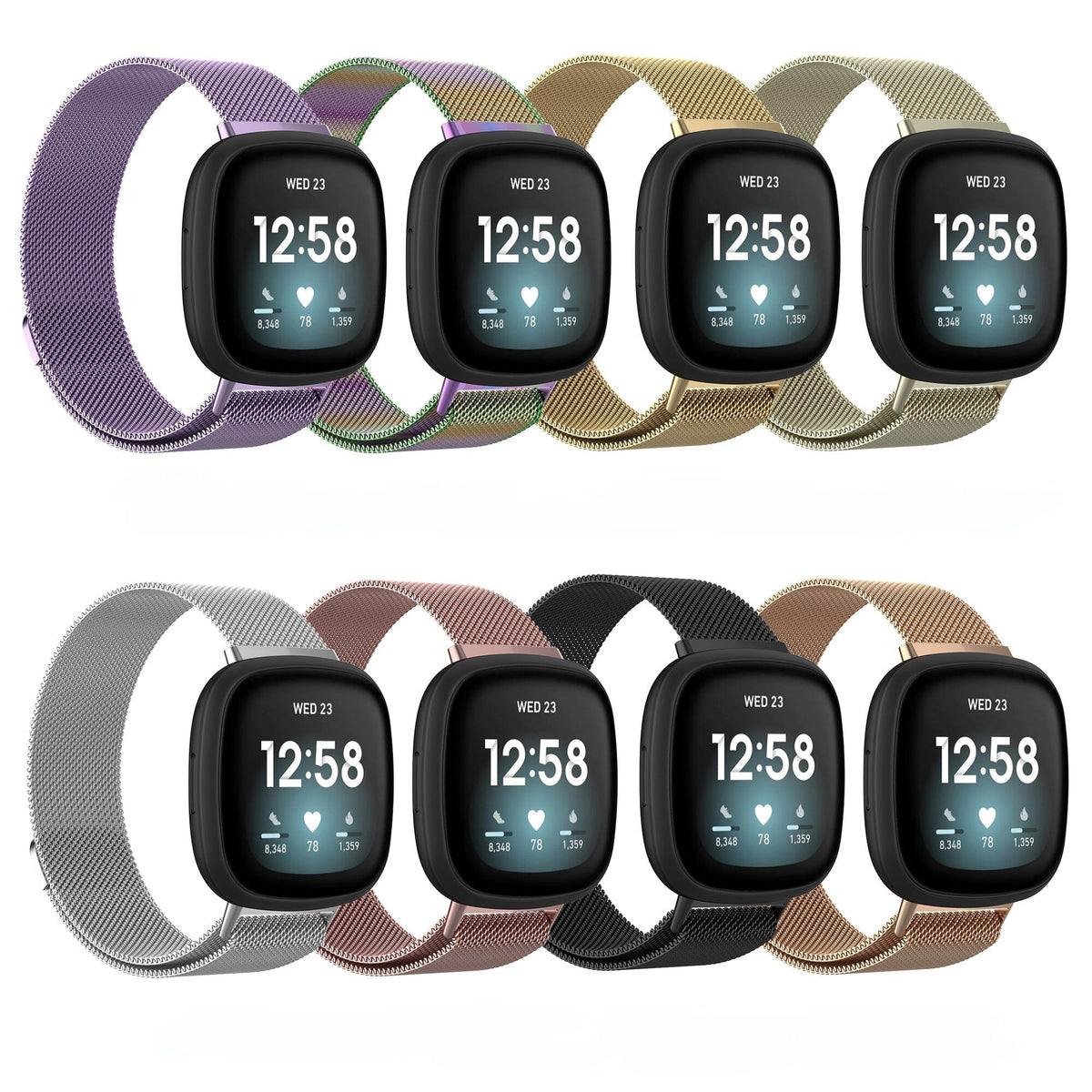 Replacement Fitbit Sense & Versa 3 Milanese Watch Straps Bands NZ — Equipo
