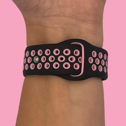 black-pink-amazfit-20mm-range-watch-straps-nz-silicone-sports-watch-bands-aus