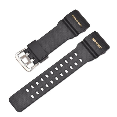 Black Silicone Watch Straps Compatible with the Casio GG, GWG & GSG Ranges NZ