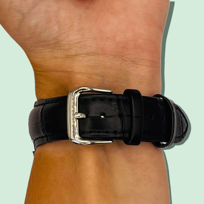 black-huawei-watch-gt4-46mm-watch-straps-nz-snakeskin-leather-watch-bands-aus
