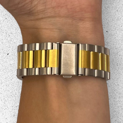 silver-gold-metal-huawei-watch-gt4-46mm-watch-straps-nz-stainless-steel-link-watch-bands-aus