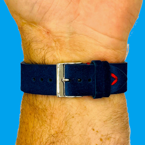 navy-blue-red-samsung-galaxy-watch-4-(40-44mm)-watch-straps-nz-suede-watch-bands-aus