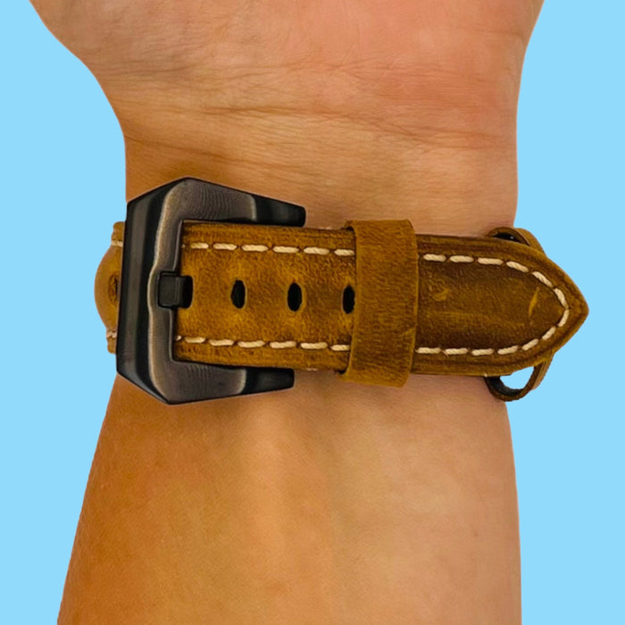 brown-black-buckle-kogan-active+-smart-watch-watch-straps-nz-retro-leather-watch-bands-aus