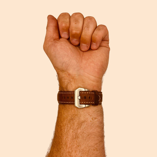 dark-brown-silver-buckle-samsung-galaxy-watch-46mm-watch-straps-nz-retro-leather-watch-bands-aus