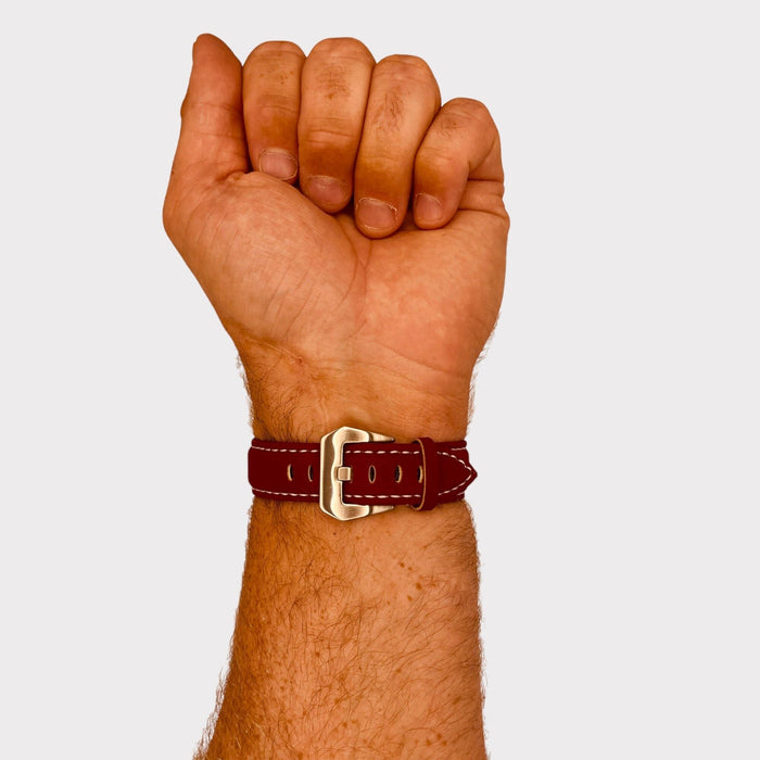 red-silver-buckle-asus-zenwatch-2-(1.45")-watch-straps-nz-retro-leather-watch-bands-aus