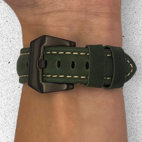 green-black-buckle-garmin-approach-s42-watch-straps-nz-retro-leather-watch-bands-aus