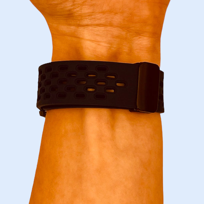 black-magnetic-sports-garmin-forerunner-245-watch-straps-nz-ocean-band-silicone-watch-bands-aus