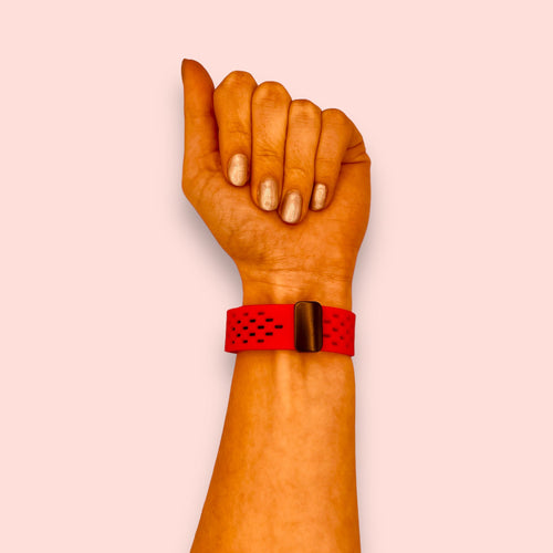 red-magnetic-sports-kogan-active+-smart-watch-watch-straps-nz-ocean-band-silicone-watch-bands-aus
