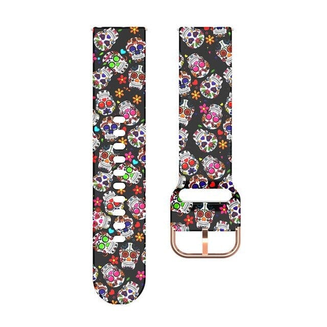 9 - Colourful Mist Silicone Pattern Watch Straps compatible with the Garmin Vivoactive 4s NZ