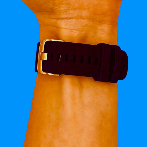 navy-blue-rose-gold-buckle-garmin-forerunner-265s-watch-straps-nz-silicone-watch-bands-aus