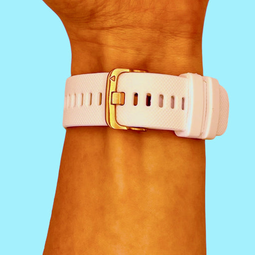 white-rose-gold-buckle-garmin-forerunner-955-watch-straps-nz-silicone-watch-bands-aus