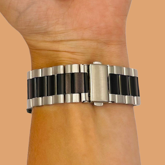 silver-black-metal-ticwatch-gtx-watch-straps-nz-stainless-steel-link-watch-bands-aus