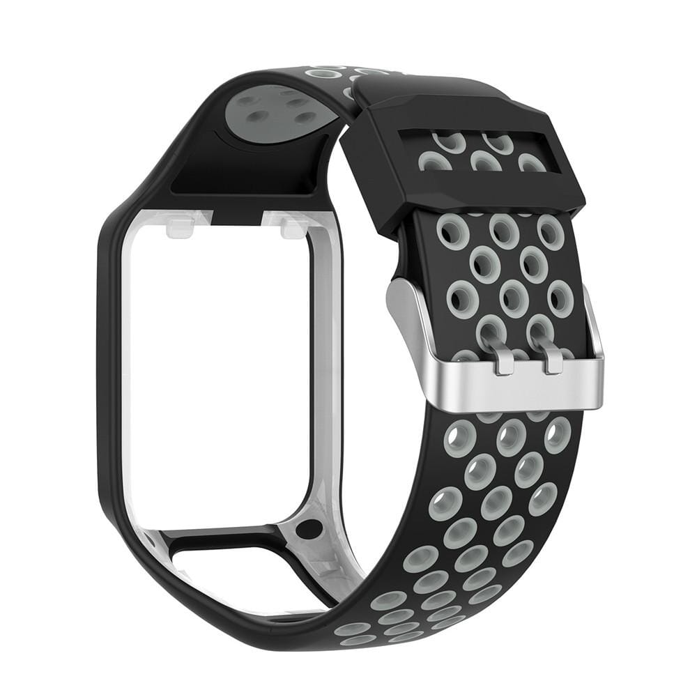 Black and Pink Replacement Silicone Watch Sports Straps Compatible with the TomTom NZ