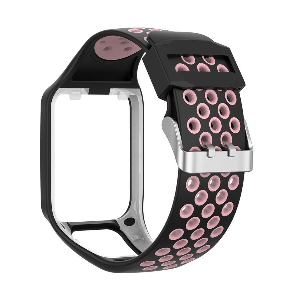 Black and Red Replacement Silicone Watch Sports Straps Compatible with the TomTom NZ