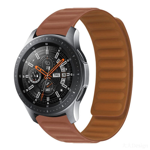 brown-samsung-galaxy-watch-6-(44mm)-watch-straps-nz-magnetic-silicone-watch-bands-aus