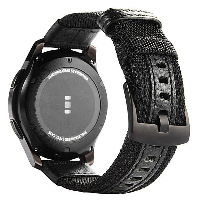 black-huawei-honor-s1-watch-straps-nz-nylon-and-leather-watch-bands-aus